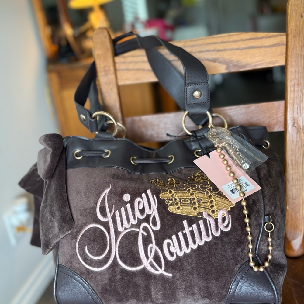 Juicy Couture The Key To Juicy Brown and Pink Daydreamer Tote